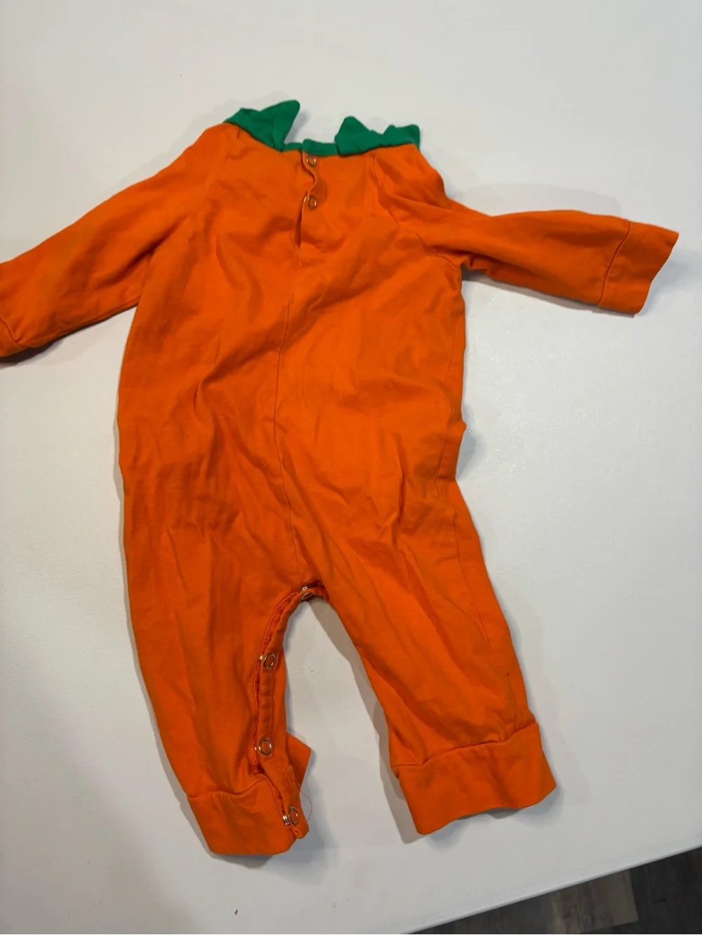 Baby Pumpkin Halloween Romper - Orange with Black Face